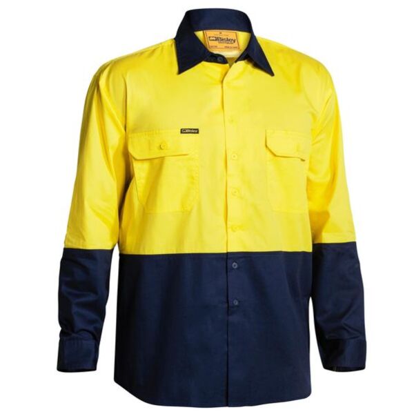BISLEY 2 TONE COOL LIGHTWEIGHT DRILL SHIRT - LONG SLEEVE Thumbnail